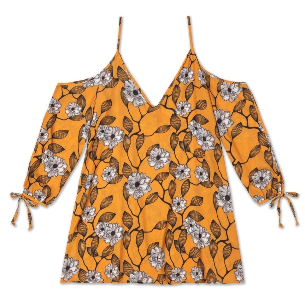 WET Swimwear Marraekesh - Mia Cut Out Tunic Coverup In Marigold